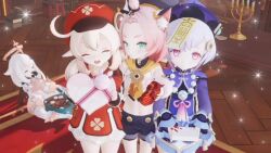 3d 3dimm_animations 4girls animal_print animated audible_music bikini cow_print cow_print_bikini diona_(genshin_impact) genshin_impact happy happy_valentine klee_(genshin_impact) loli multiple_girls nude paimon_(genshin_impact) print_bikini qiqi_(genshin_impact) smile sound swimsuit tagme third-party_edit undressing valentine valentine_chocolate video