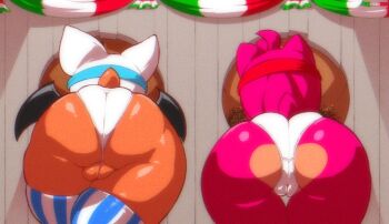 2boys 2girls amy_rose angelauxes animated animated_gif ass bat_(animal) bat_wings cameltoe dark-skinned_male dark_skin fellatio from_behind frontal_wedgie furry glory_hole headband hedgehog huge_ass implied_fellatio interspecies mexico multiple_boys multiple_girls oral panties pink_fur pubic_hair rouge_the_bat sega sonic_(series) striped_legwear tail_raised thighhighs underwear wedgie wings