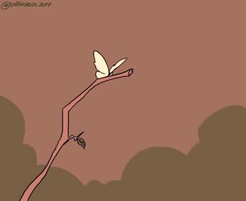>_< 1girl 2017 animated animated_gif blonde_hair branch bug butterfly commentary commission dark-skinned_female dark_skin freckles insect japanese_clothes jumping original pointy_ears short_twintails signature sintastein solo twintails