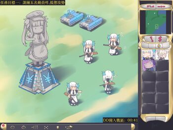 4girls caterpillar_tracks character_request chinese_text command_&amp;_conquer command_&amp;_conquer:_red_alert command_&amp;_conquer:_red_alert_2 cursor dress drum_magazine gameplay_mechanics grass gun highres kagura_gumi kagura_mea machine_gun magazine_(weapon) maid military military_vehicle motor_vehicle multiple_girls ppsh-41 prism_tank_(red_alert_2) purple_hair songjiangcc submachine_gun tank traditional_chinese_text translation_request twintails virtual_youtuber weapon white_hair