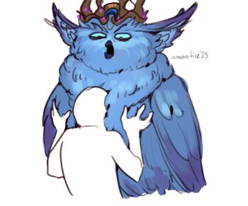 1other ammatice artist_self-insert bestiality between_pecs between_pectorals character_request cropped_torso dragon_flight face_to_pecs frown head_between_pecs head_between_pecs_(meme) highres meme pectorals warcraft