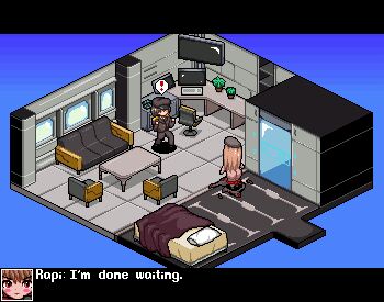 ! 1boy 1girl android ass bed chair chibi clothed_male_nude_female commander_(nikke) computer dangerfield english_text goddess_of_victory:_nikke hat huge_ass imminent_penetration nude pixel_art presenting rapi_(nikke) sequential standing undressing unworn_clothes