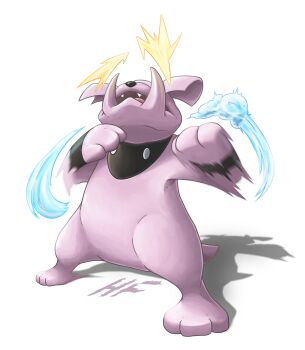 absurdres dog full_body gen_2_pokemon granbull hftran1203 highres initial motion_blur nintendo no_humans pokemon pokemon_(creature) shadow standing transparent_background