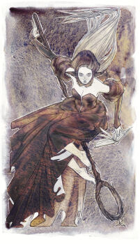 Rule 34 | 1girl, absurdres, bare shoulders, barefoot, black dress, black hood, black sleeves, blonde hair, book, breasts, cleavage, detached hood, detached sleeves, dress, dungeon meshi, elf, highres, holding, holding staff, looking at viewer, marcille donato, marcille donato (lord), olhva-a, pointy ears, solo, staff