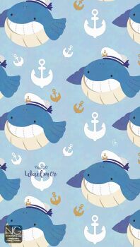 anchor animal_focus flippers gen_3_pokemon hat highres meme_(sleepsheep) nintendo no_humans open_mouth pokemon pokemon_(creature) pokemon_focus sailor_hat smile teeth wailmer whale