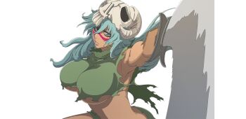 1girl bleach bleach_soul_resonance breasts espada large_breasts long_hair midriff nelliel_tu_odelschwanck solo sword torn_clothes underboob weapon