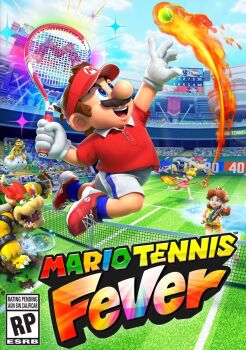 2girls 3boys blonde_hair blue_eyes bowser box_art brown_hair claws cover_art crown earrings facial_hair fire flipped_hair flower_earrings gloves hat highres horns ice jewelry jumping looking_at_another mario mario_tennis_fever multiple_boys multiple_girls mustache nintendo official_art ponytail princess_daisy princess_peach racket red_eyes shorts skirt spiked_shell stadium tennis tennis_racket
