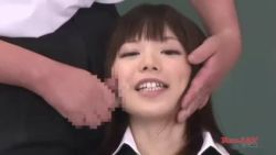 1girl 6+boys animated asian bukkake censored cum cum_in_mouth cum_on_body cum_on_clothes cum_on_hair cum_on_upper_body facial fellatio handjob ignoring japanese_(nationality) kawashima_sana looking_at_viewer mosaic_censoring multiple_boys oral penis photo_(medium) public_indecency redjav rocket_(av) rtc-489 school school_uniform smile sound talking teacher teacher_and_student video