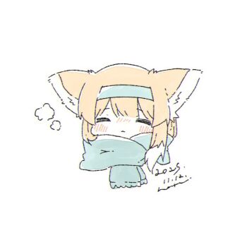 1girl alternate_costume animal_ears arknights blonde_hair blue_hairband blue_scarf blush closed_eyes closed_mouth colored_tips dated facing_viewer fox_ears fox_girl fringe_trim hairband haru_(aona1122) head_only long_hair multicolored_hair nose_blush scarf signature simple_background solo suzuran_(arknights) two-tone_hair white_background white_hair