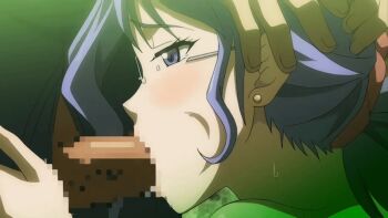 10s 2016 age_difference animated animated_gif arms_up breast_press breasts censored clothed_male_nude_female daimon_naoko earrings fellatio glasses hands_on_another&#039;s_head huge_breasts jewelry kyonyuu_hitozuma_onna_kyoushi_saimin lipstick makeup mature_female morishita_wataru nude older_female_and_younger_male oral principal_and_student purple_eyes purple_hair sweat t-rex_(animation_studio) tagme