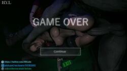 1boy 1girl anal animated bad_end boots brown_hair claire_redfield corpse cum cum_in_ass death defeat empty_eyes game_over game_over_screen hetero hvlsfm interior mr._x_(resident_evil) necrophilia no_panties no_pants red_shirt resident_evil resident_evil_2 sex sex_from_behind shirt snuff sound sound_effects tagme video