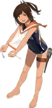 Rule 34 | 1girl, i-401 (kancolle), kantai collection, official art, shibafu (glock23), swimsuit, tagme, tan, tanline, wet