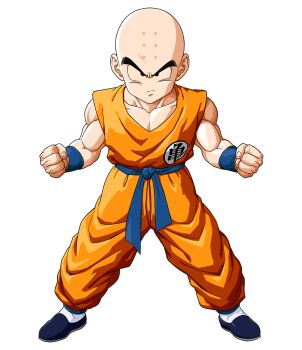 1boy bald bald_male black_eyes dragon_ball_z:_kakarot kuririn looking_at_viewer muscular muscular_male serious solo tagme