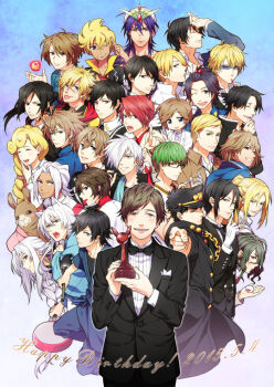 Rule 34 | 00s, 10s, 2015, 6+boys, air (visual novel), ao no exorcist, arthur auguste angel, barakamon, battle spirits, battle spirits: brave, battle spirits: shounen gekiha dan, black hair, blue hair, bow, bowtie, brown hair, crow (nichijou), dated, densetsu no yuusha no densetsu, durarara!!, english text, erwin smith, fang, final fantasy, final fantasy type-0, giant killing, gradient background, green hair, grin, gugure! kokkuri-san, gundam, gundam age, hades (kamigami no asobi), hanase kaoru, handa seishuu, happy birthday, heiwajima shizuo, hosaka (minami-ke), jojo no kimyou na bouken, k-project, kamigami no asobi, koizumi itsuki, kokkuri-san (gugukoku), kunisaki yukito, kuroko no basuke, kuroshitsuji, kuujou joutarou, llama (shirokuma cafe), lucky star, magi the labyrinth of magic, male focus, midorima shintarou, minami-ke, monochrome factor, multiple boys, nichijou, nikaido akira, nine (fft-0), ono daisuke, pointing, pointing at viewer, real life, ryouji (dnpj), satou jun, sebastian michaelis, shingeki no kyojin, shirokuma cafe, sinbad (magi), sion astal, smile, starry sky (game), sumeragi kira, suzumiya haruhi no yuuutsu, tamako market, tongue, tongue out, touzuki suzuya, trophy, tuxedo, umineko no naku koro ni, ushiromiya battler, uta no prince-sama, voice actor, voice actor connection, voice actor tribute, white hair, woolf enneacle, working!!, yatogami kurou, yoshida luigi