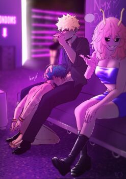 2boys alcohol anal anus ashido_mina ass back bakudeku bakugou_katsuki barefoot bdsm beer black_sclera blonde_hair boku_no_hero_academia bondage bones_(company) boots bound butt_plug colored_sclera colored_skin completely_nude counch curly_hair dress drinking feet fellatio freckles green_hair highres horn huge_ass indoors legs long_hair male_prostitution messy_hair midoriya_izuku multiple_boys nude nyxdrawhine oral pink_hair pink_skin prostitution purple_dress scar scar_on_arm scar_on_face scar_on_hand sex_toy shounen_jump smile soles spiked_hair tears toes yaoi yellow_eyes