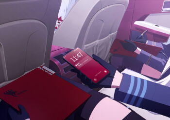 3girls ako_(blue_archive) artist_request black_gloves black_thighhighs blue_archive blue_jacket car cellphone female_pov game_cg garter_straps gloves highres hina_(blue_archive) holding holding_notebook holding_pen holding_phone jacket motor_vehicle multiple_girls non-web_source notebook official_art pen phone pov purple_jacket purple_thighhighs shirt sitting smartphone thighhighs white_shirt