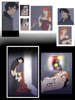 1boy 1girl age_difference amondetauro hetero highres kaji_ryouji neon_genesis_evangelion souryuu_asuka_langley