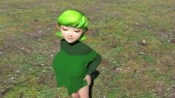 10s 1girl 3d alternate_breast_size animated belt blue_eyes breasts changing_clothes cleavage clothes_lift female_focus green_belt green_hair green_shirt green_shorts green_tank_top hands_on_own_hips large_breasts long_sleeves looking_at_viewer looping_animation nintendo nipples no_bra outdoors pointy_ears rochestedorm saria_(zelda) shirt shirt_lift short_hair shorts sleeveless smirk solo source_filmmaker_(medium) standing swaying tank_top the_legend_of_zelda the_legend_of_zelda:_ocarina_of_time topless_female uncensored video