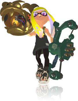 bare_arms bare_shoulders basketball_jersey black_leggings black_shirt black_shoes blonde_hair blunt_ends chain chain_around_neck chain_necklace custom_(splatoon) fake_text fashion frown gold_chain highres holding holding_weapon inkling inkling_girl inkling_player_character inoue_seita jewelry leggings logo_print necklace nintendo no_lineart official_art pink_eyes purple_pupils rainmaker_(splatoon) reflection second-party_source shachihoko shirt shoes sleeveless sleeveless_shirt splatoon_(series) splatoon_3 squid_bone_unslips_(splatoon) squid_girl takoroka_(splatoon) tentacle_hair transparent_background umibozu_road_jersey_(splatoon) walking walking_towards_viewer weapon wellstring_v_(splatoon)