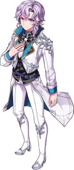 Rule 34 | 1boy, arm at side, artist request, belt, black shirt, blue belt, blue eyes, boots, cape, capelet, collared shirt, cropped jacket, curly hair, eyelashes, fashion, formal clothes, full body, grey hair, hand on own chest, high collar, jacket, knee boots, lapels, legs apart, llywelyn, looking at viewer, mabinogi, male focus, necktie, nexon, official art, ornate clothes, pants, red jacket, second-party source, shirt, short necktie, silver trim, simple background, single sidelock, sleeve cuffs, standing, transparent background, two-sided cape, two-sided fabric, waist cape, white boots, white capelet, white necktie, white pants, white sleeves