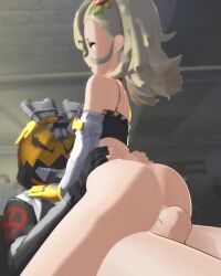 1boy 1girl 3d animated arched_back ass bare_shoulders bottomless cowgirl_position crop_top fingerless_gloves geministarsign girl_on_top gloves green_eyes hetero indoors loli moaning opennsfwsp penis piper_wheel rouge_nine sex sound straddling tagme testicles torso_grab vaginal video yamada_nsfw zenless_zone_zero