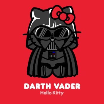 color_background cosplay darth_vader darth_vader_(cosplay) hello_kitty hello_kitty_(character) helmet mashup red_background sanrio star_wars tagme