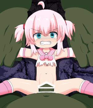 1girl 2boys ahoge animated animated_gif assisted_rape bar_censor blue_eyes boots censored clenched_teeth crying crying_with_eyes_open functionally_nude grabbing_another&#039;s_arm heavy_breathing hetero leg_grab loli looking_at_viewer lying magical_girl multiple_boys on_back orc outstretched_arms penis pink_hair pov pov_crotch pov_hands rape rape_face sex shaded_face solo_focus spread_arms spread_legs steam stomach_bulge tears teeth torn_clothes vaginal veins veiny_penis