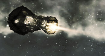 amarr_empire_(eve_online) avatar_(eve_online) cloud combat_ship_(eve_online) commentary emperor_family_(eve_online) english_commentary eve_online flying glowing grey_background highres imperial_navy_(eve_online) military_vehicle no_humans outdoors realistic science_fiction space spacecraft star_(sky) starry_sky_background super_capital_ship_(eve_online) support_ship_(eve_online) thrusters titan_(eve_online) vankaiser vehicle_focus