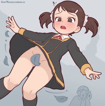 1boy 1girl ^^^ becky_blackbell blush brown_eyes brown_hair casytay convenient_censoring crying crying_emoji dutch_angle eden_academy_school_uniform emile_elman emoji fanbox_username feet_out_of_frame hair_ornament hairclip highres kneehighs leaf leaf_censor loli long_sleeves looking_down meme no_panties open_mouth outstretched_arms paid_reward_available scrunchie short_hair short_twintails socks solo_focus spread_arms spy_x_family standing thighs twintails uohhhhhhhhh!_(meme)