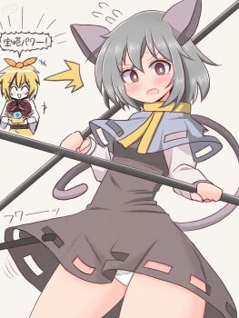 2girls hiiro_sp multiple_girls nazrin panties pantyshot toramaru_shou touhou underwear