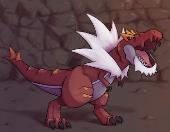 Rule 34 | antialiart, claws, dinosaur, gen 6 pokemon, nintendo, no humans, open mouth, pokemon, pokemon (creature), sharp teeth, solo, tail, teeth, tyrantrum