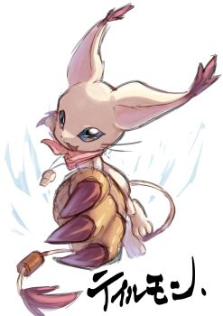 Rule 34 | 1girl, absurdres, animal hands, bandana, bandana around neck, blue eyes, body fur, cat, chibikemo, commentary request, cosplay, digimon, digimon adventure, full body, gloves, highres, koutei teki, paw gloves, pink bandana, simple background, solo, tail, tail ornament, tail ring, tailmon, whiskers, whistle, whistle around neck, white background, white fur, yagami hikari, yagami hikari (cosplay)