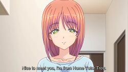 1boy 1girl 2023 age_difference animated arms_under_breasts bag black_hair blue_sweater blush blush_stickers breasts closed_eyes clothes collarbone eavesdropping english_text eye_contact eyebrows eyelashes finger_to_cheek finger_to_face from_above from_behind from_below fujioka_kouta green_eyes hand_on_elbow hand_on_own_elbow hand_up happy hetero highres holding_own_arm index_finger_raised indoors interior kawai_chihiro large_breasts long_hair long_skirt long_sleeves looking_at_another mature_female multiple_views open_mouth orange_hair own_hands_clasped own_hands_together pov shiny_skin shirt short_hair skirt slippers smile so_low_~futago_shimai_no_tsutsushimi socks sound standing subtitled surprised sweater tagme teacher thinking tutor very_long_hair video