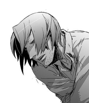 1boy bantrain facial_hair gambit male_focus marvel monochrome short_hair simple_background sketch solo stubble togatsuko x-men