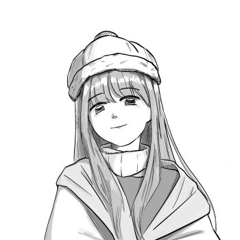 Rule 34 | 1girl, beanie, blunt bangs, chinese commentary, closed mouth, commentary request, fur-trimmed headwear, fur trim, halftone, happy, hat, highres, infinity nikki, jacket, lips, long hair, long sidelocks, long sleeves, looking at viewer, nikki (nikki), nikki (series), pom pom (clothes), pom pom beanie, puffy long sleeves, puffy sleeves, scarf, shirt, sidelocks, simple background, smile, solo, upper body, very long hair, w469826925, white background