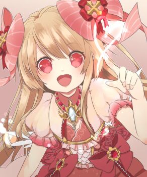 1girl blonde_hair chaos_marie_(grimms_notes) continuo0226 grimms_notes hand_up highres long_hair open_mouth smile solo