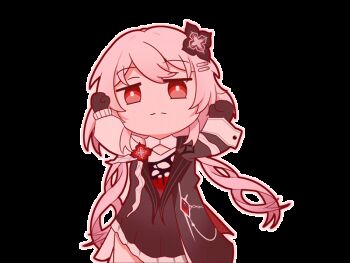 1girl animated animated_gif bad_link black_dress black_flower black_gloves chibi chinese_commentary closed_mouth commentary_request dancing dress evernight_(honkai:_star_rail) flower gloves hair_flower hair_ornament honkai:_star_rail honkai_(series) long_hair looping_animation march_7th_(honkai:_star_rail) pink_hair qianceng_de_xiao_xing red_eyes simple_background solo transparent_background