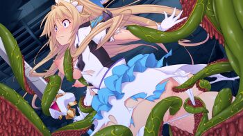 1girl anus ass blonde_hair blue_eyes blush breasts breasts_out censored clothing_aside constricted_pupils dress erika_la_etienne frills game_cg gloves grabbing_another's_breast groping hair_intakes holding holding_sword holding_weapon imminent_anal imminent_penetration imminent_rape imminent_vaginal kourin_tenshi_en_ciel_rena large_breasts large_variant_set long_hair magical_girl mosaic_censoring nipples non-web_source official_art panties panties_aside panty_pull pussy pussy_juice rape restrained saitou_natsuki scared skirt slime_(substance) solo suhamaya sword tentacle_sex tentacles thighhighs tiara torn_clothes torn_panties underwear variant_set weapon white_gloves white_panties wide-eyed