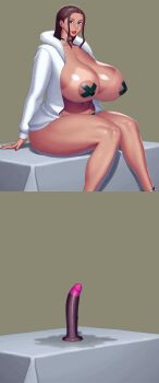 areola_slip artist_request breasts cross cross_pasties dark-skinned_female dark_skin large_breasts nico_robin one_piece pasties sitting tagme tan tanline thick_thighs thighs thong