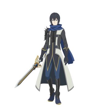 1boy :| amaki_ren armor artist_request black_armor black_coat black_gloves black_hair black_tunic blue_boots blue_eyes blue_pants blue_scarf boots breastplate closed_mouth coat elbow_gloves expressionless full_body game_cg gloves greaves hair_between_eyes holding holding_sword holding_weapon legendary_sword_(small_sword)_(tate_no_yuusha_no_nariagari) legendary_sword_(tate_no_yuusha_no_nariagari) looking_at_viewer male_focus medium_hair multicolored_coat official_art open_clothes open_coat pants pauldrons scarf shoulder_armor sidelocks simple_background single_pauldron solo spiked_pauldrons spikes standing straight-on sword tachi-e tate_no_yuusha_no_nariagari tate_no_yuusha_no_nariagari_rerise transparent_background tunic two-tone_coat v-shaped_eyebrows weapon white_coat