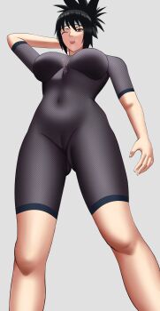 black_hair fishnets from_below lips mitarashi_anko naruto_(classic) naruto_(series) naruto_shippuuden poketune