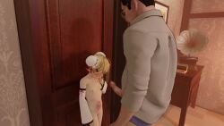 1boy 1girl 3d against_door age_difference animated as109 asphyxiation ass barefoot blonde_hair blush bruise bruise_on_neck bruise_on_stomach bun_cover censored china_dress chinese_clothes choke_hold clothed_male_nude_female crying deepthroat detached_sleeves double_bun dress fellatio flat_chest hair_behind_ear hair_bun hair_ornament hand_on_another&#039;s_head hetero highres indie_virtual_youtuber injury irrumatio lifting_person loli navel nude oral original penis_on_face penis_out pointy_ears rape shui_lan_er size_difference sound squatting standing strangling struggling tears video virtual_youtuber wide-eyed yellow_eyes