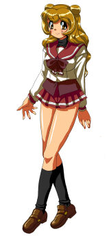 Rule 34 | 00s, brown eyes, brown hair, double bun, eyeball (artist), hamster no kurumi, highres, long image, panties, tall image, tenshi no shippo, underwear