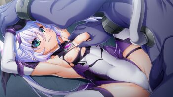 1boy 1girl angry armpits arms_up bare_shoulders black_gloves blue_skin blush breasts breasts_out bulge cameltoe chest_jewel clenched_teeth colored_skin covered_navel crack crotch defeat dutch_angle earrings elbow_gloves exs-tia_luna from_above game_cg garter_straps gem gloves grabbing_another&#039;s_breast green_eyes groin groin_tendon groping hair_between_eyes hair_ornament halterneck headgear hetero highleg highleg_leotard holding_another&#039;s_wrist imminent_rape interspecies jewelry kamitsurugi_ouka kouyoku_senki_exs-tia_concert large_variant_set leotard long_hair looking_at_another low_twintails lying magical_girl monster nipples non-web_source official_art on_back on_floor parted_bangs raised_eyebrows rape restrained scowl shiny_skin small_breasts solo_focus spread_legs sugahara_touka teeth thighhighs torn_clothes torn_gloves torn_leotard turtleneck twintails variant_set very_long_hair white_hair white_leotard white_thighhighs