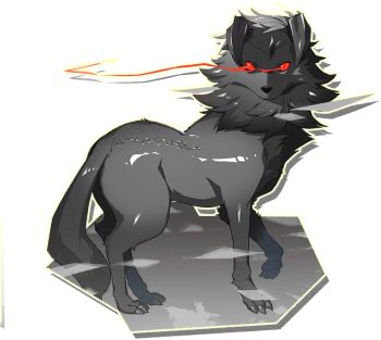 black_fur glowing glowing_eyes horns monster_farm monster_farm_online official_art red_eyes terror_dog_(monster_farm) tiger_(monster_farm) wolf