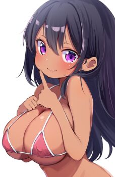 absurdres bikini breasts dark-skinned_female dark_skin highres large_breasts ogaoekaki oppai_loli original simple_background swimsuit white_background