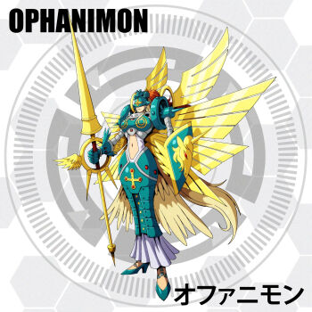 Rule 34 | 1girl, blonde hair, circle, d sandy, digimon, digimon (creature), digimon frontier, female focus, highres, ofanimon, solo, wings