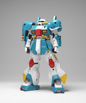 3d cable char's_counterattack color_variation commentary_request exposed_internal_machinery gassan_(7nan8ku) gradient_background grey_background gundam highres hizack hobby_hizack machinery mecha mecha_focus mobile_suit one-eyed radio_antenna realistic redesign robot science_fiction thrusters vernier_thrusters