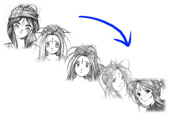 1980s_(style) 1990s_(style) aa_megami-sama belldandy evolution fujishima_kousuke retro_artstyle retro_artstyle tagme