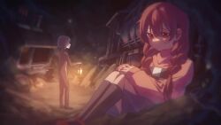 1girl 1other animated audible_music black_socks gaida hairdressing holding holding_lantern lantern long_sleeves madotsuki sekomumasada_sensei sitting socks sound spoilers tagme video yume_nikki
